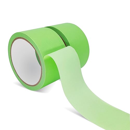 Washi - Cinta adhesiva de 2 pulgadas de ancho, 22 yardas x 2 rollos de baja adherencia para pintores, cinta adhesiva de 4.0 mils, diámetro del