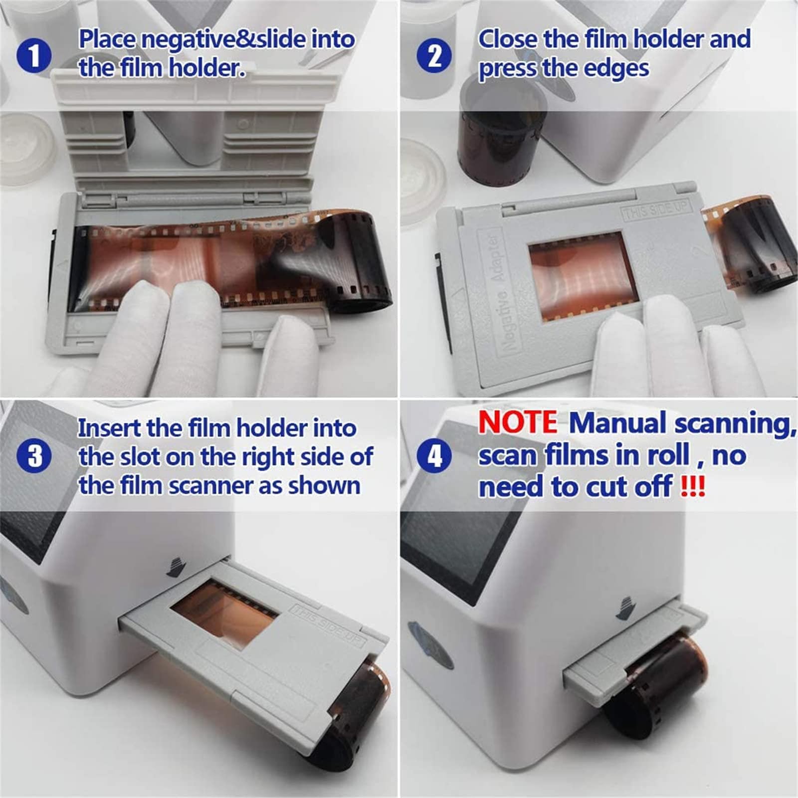 Scanner per Diapositive con Schermo LCD da 2,4", convertitore Digitale per pellicole da 22 MP, converte pellicole da 35 mm, 126, 110, Super 8, Diapositive, Negativi in JPEG