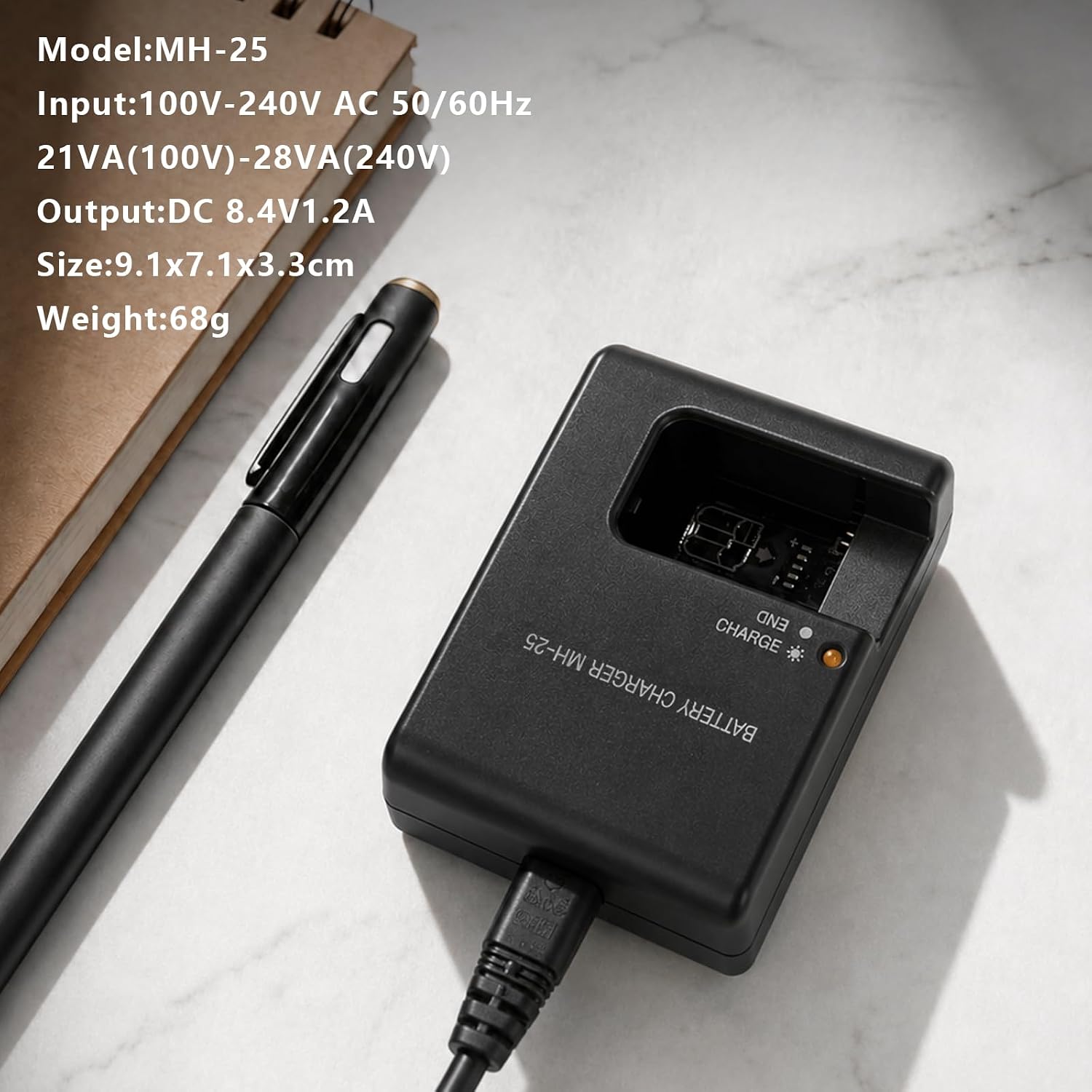 MH-25 EN-EL15 EN-EL15a EN-EL15b Battery Charger Compatible for Nikon D500 D600 D610 D750 D780 D800 D810 D810A D850 D7000 D7100 D7200 D7500 Coolpix Z1 Z5 Z6 Z6 II Z6 III Z7 Z7 II Z8 V1 1V1 Cameras