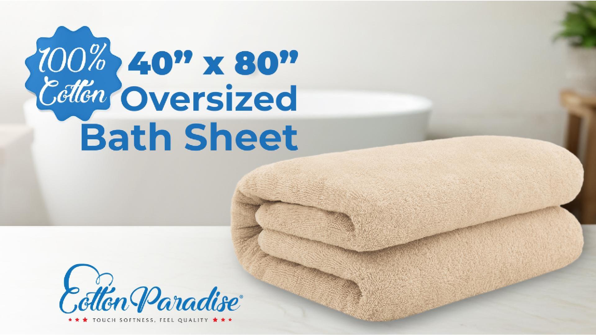 Amazon.com: Cotton Paradise 100% Cotton 40x80 Oversized Bath Sheet