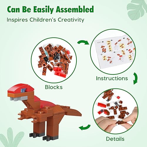 Miniatura 3 de D-FantiX Calendario de Adviento de Navidad 2023 para niños, 24 en 3 mini dinosaurios animales de bloques de construcción, calendario de cuenta