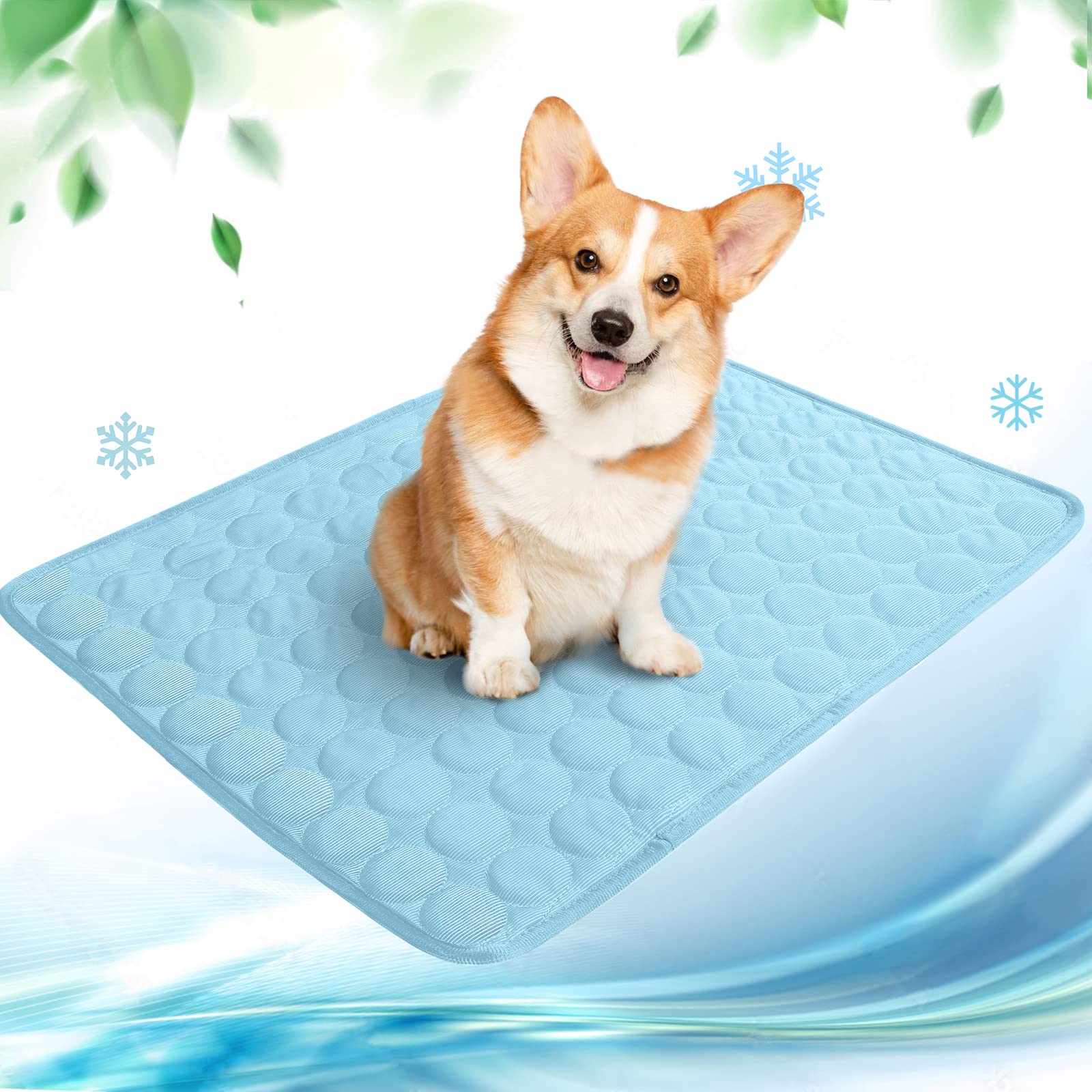 NIBESSER Dog Cooling Mat Cooling Pad for Dog Cats Kennel Ice Silk Portable Washable Summer Pet Self Cooling Bed Blanket Crate Sleep Mat