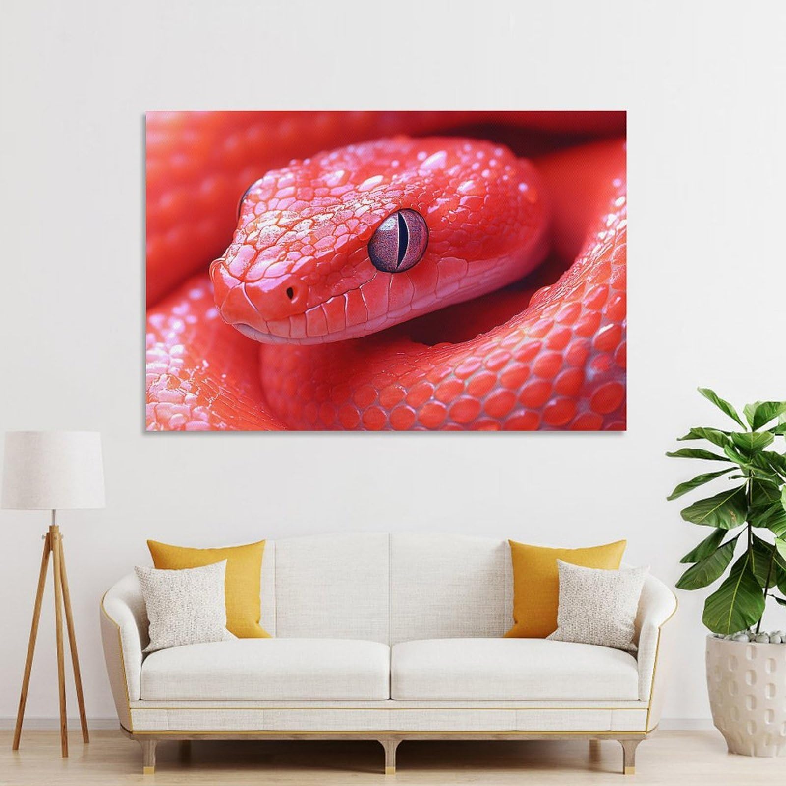 Close-up of A Red Snake Decorative Wall Artwork 16x24inch(40x60cm), for Entrance Spaces, Stair Walls Or Halls, A Stylish Accent for Home Entrances