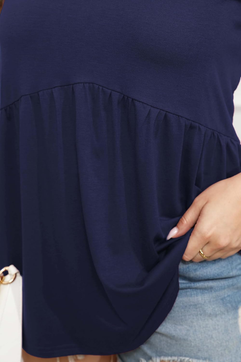 Women's Plus Size Tank Tops 2025 Sleeveless Pleated V Neck Blouse Casual Loose Fit Summer Tops for Curvy Women - Image 5