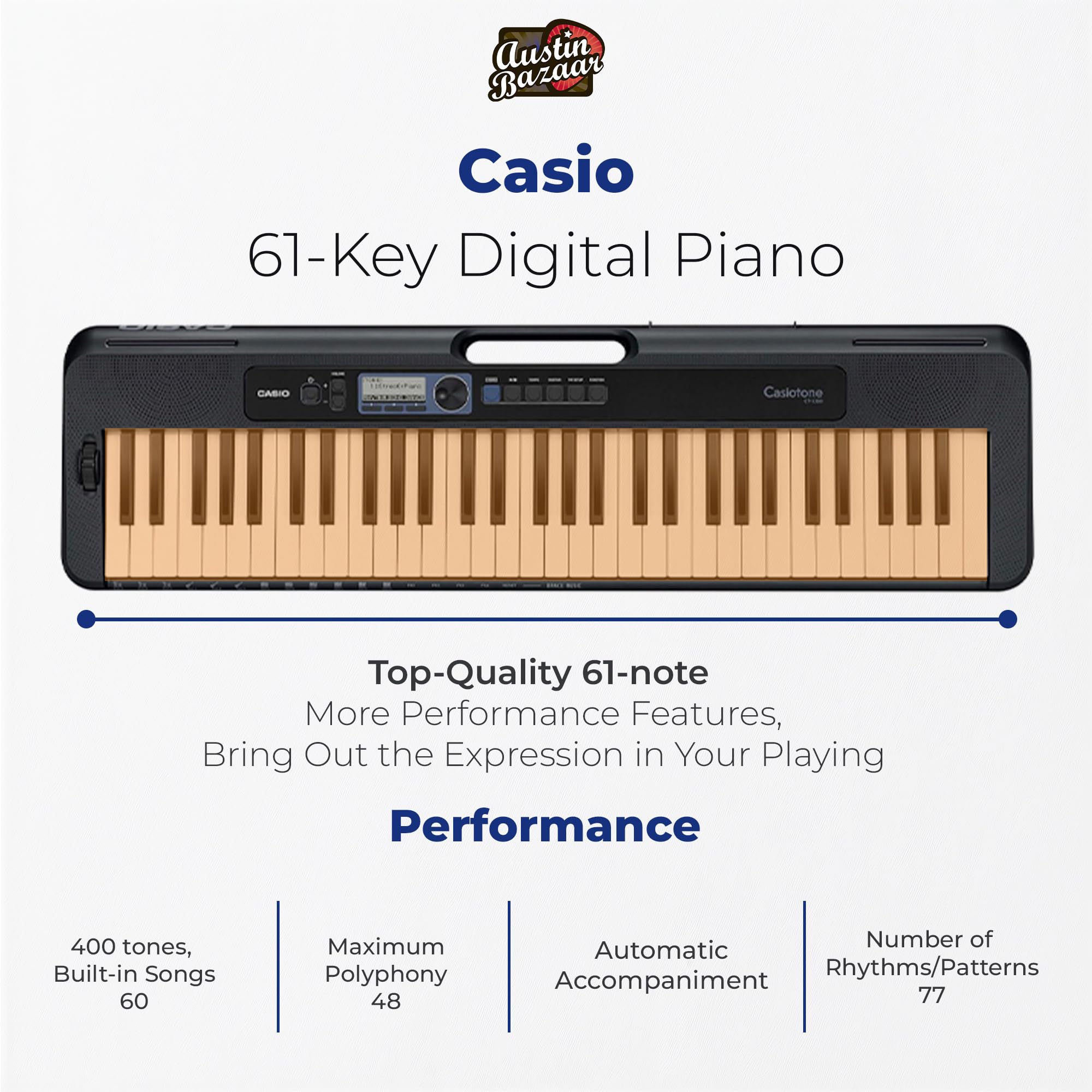 Amazon.co.jp: カシオ CT-S300 61キーキーボードバンドル 調節