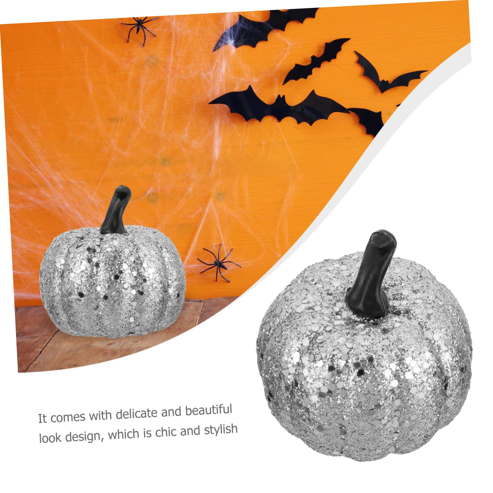 Alipis 40stücke Teiliges Dekorative Schaumkürbisse Mit Glitzer Für Halloween Erntedankfest Und Partys Kreative Und Lebendige Deko Für Zuhause Garten Und Schule