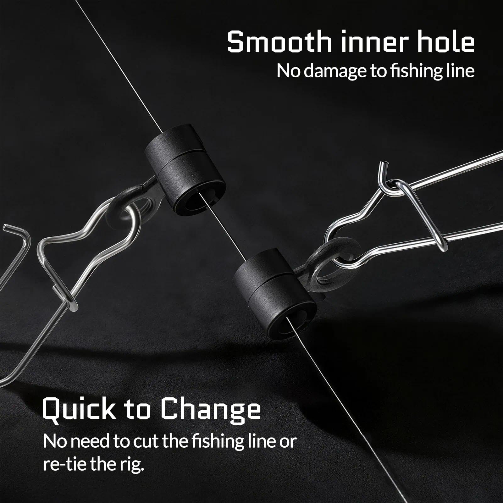FishTrip Diapositivas de plomada para aparejos de pesca, 25 broches de bloqueo doble para línea de pesca, pesos resistentes, plomos, accesorios de conector de agua salada (mezcla de color_S#_100