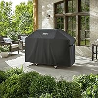 Vista 2 de Cubierta de parrilla al aire libre Weber Premium, resistente al agua, compatible con parrillas de gas Weber Genesis serie 300, negra