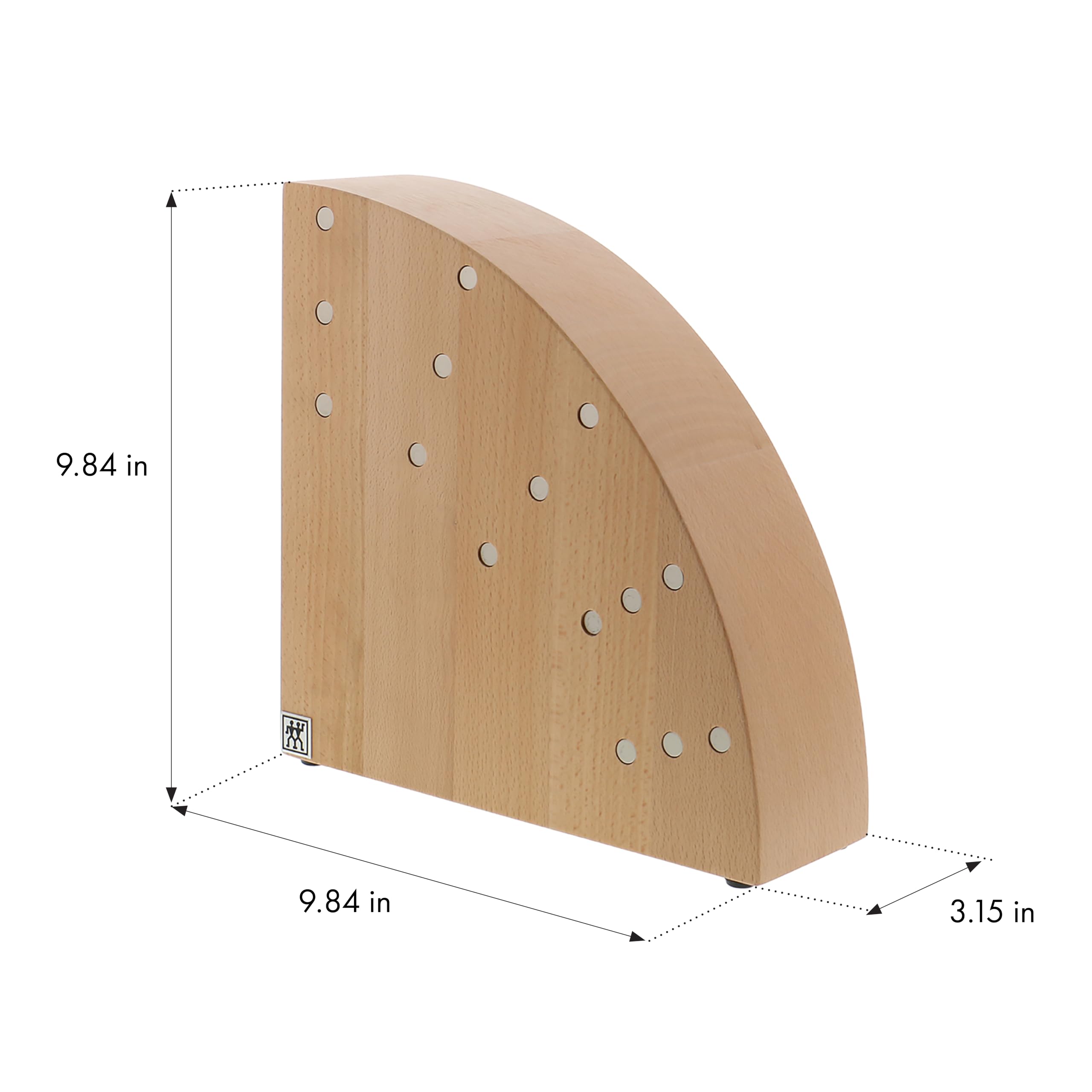 ZWILLING Italienischer Messerblock, 25,4 x 25,4 x 40,6 cm, natürliches Buchenholz