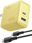 INIU USB C Charger Block, 3-Port 65W PD Fast Charging, Compact Type C Wall Charger with Foldable Plug, GaN Tech, for MacBook Pro/Air, iPhone 17, Samsung S25, iPad Pro, Laptop, Multiple Devices etc