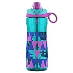 Pogo BPA-Free Tritan Kids Water Bottle with Silicone Soft Straw, Taffy Triangles, 18 oz.
