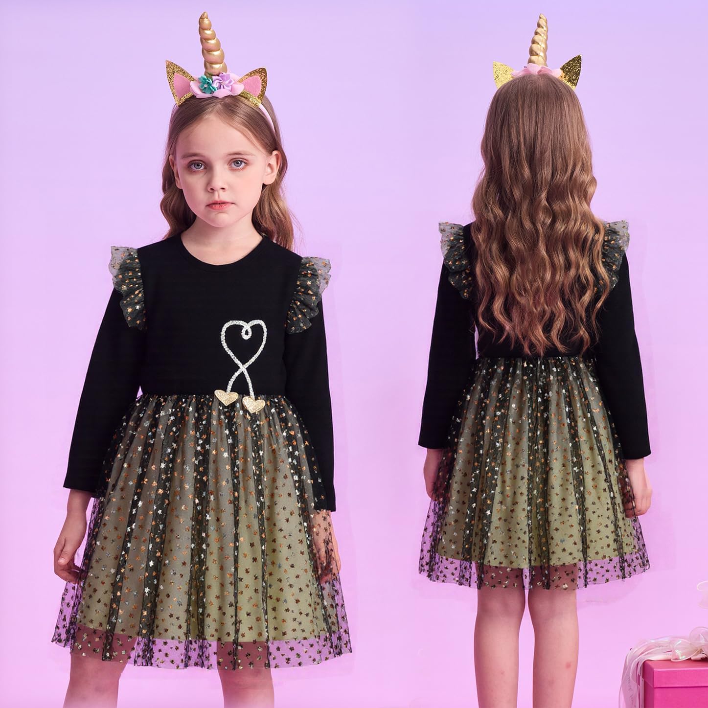 VIKITA Toddler Girls Dresses Winter Long Sleeve Tutu Party Dress for Girl 2-12 Years Xmas Gift - Image 5