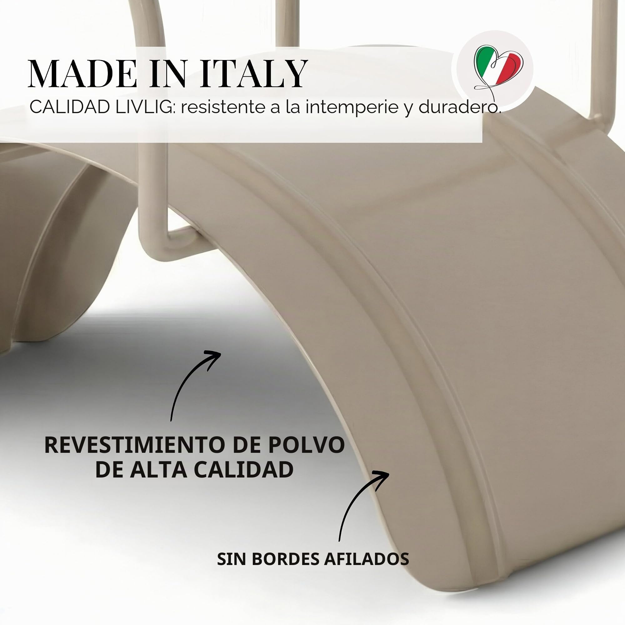 Soporte para manguera de jardín fabricado en Italia, de acero pulverizado, apto para manguera de hasta 25 m, soporte de pared con tornillos y tacos, arena