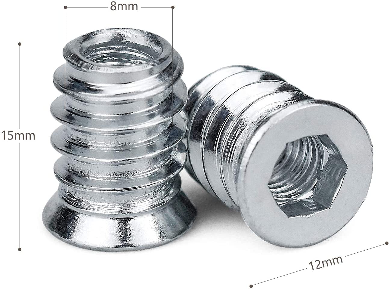 Tornillos Y Tuercas Para Madera - Juego De 12 Unidades M6x30 Mm Con Insertos Roscados - Incluye Llaves Allen - Para Muebles, Camas, Estanterías