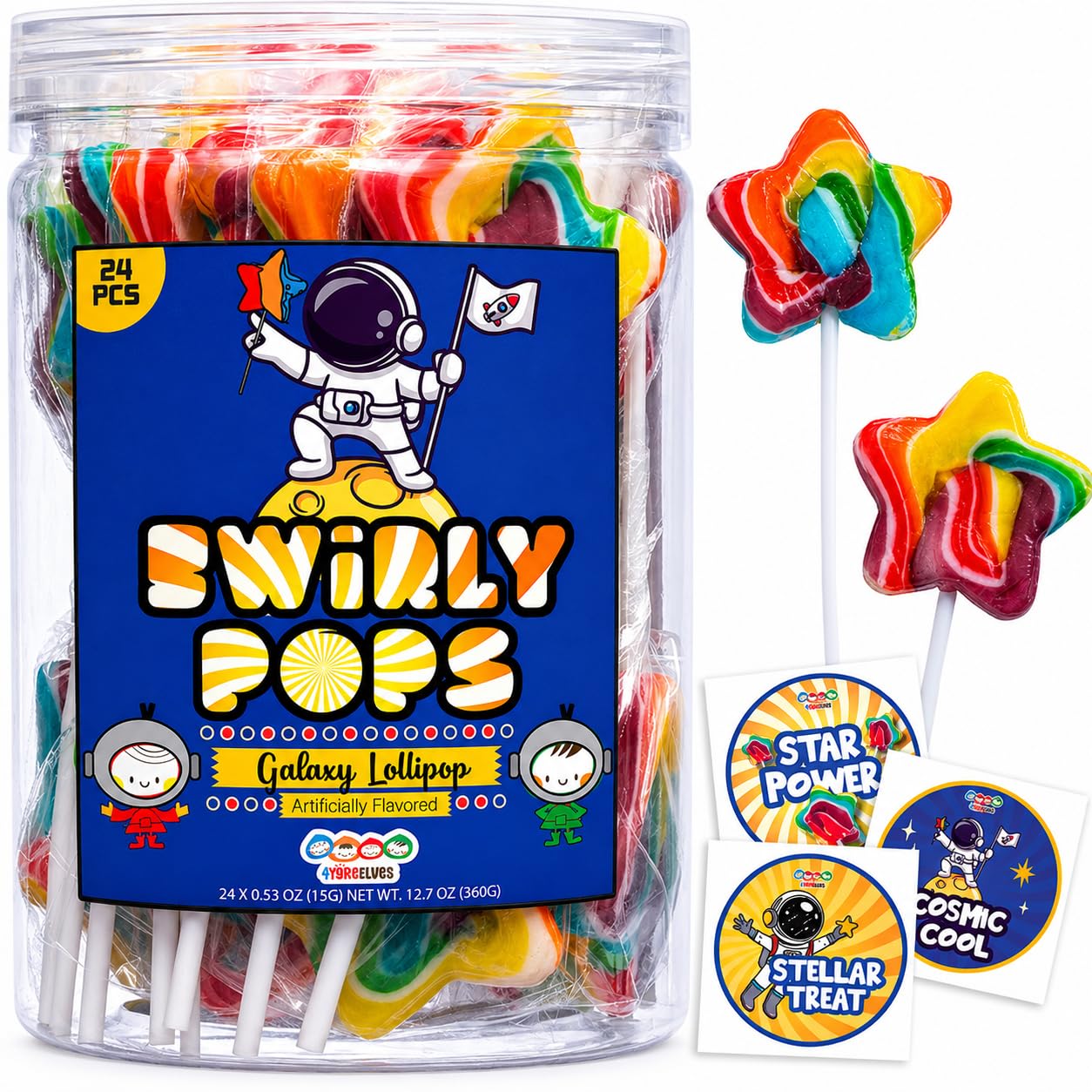 Amazon.com : Galaxy Star Rainbow Lollipops Individually Wrapped
