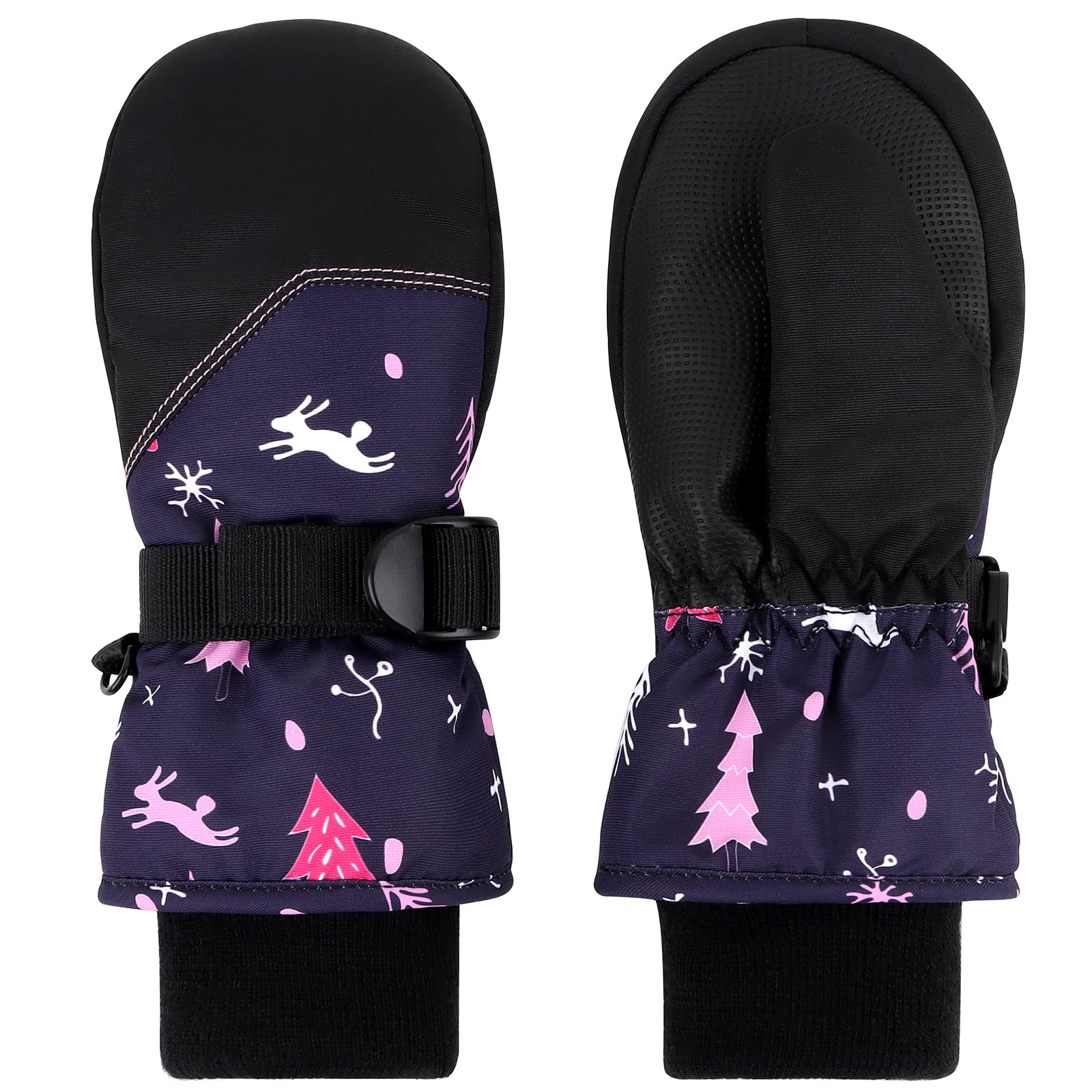 Duoyeree Toddler Winter Gloves, Waterproof Fleece Lined Ski Mittens 1-6Y