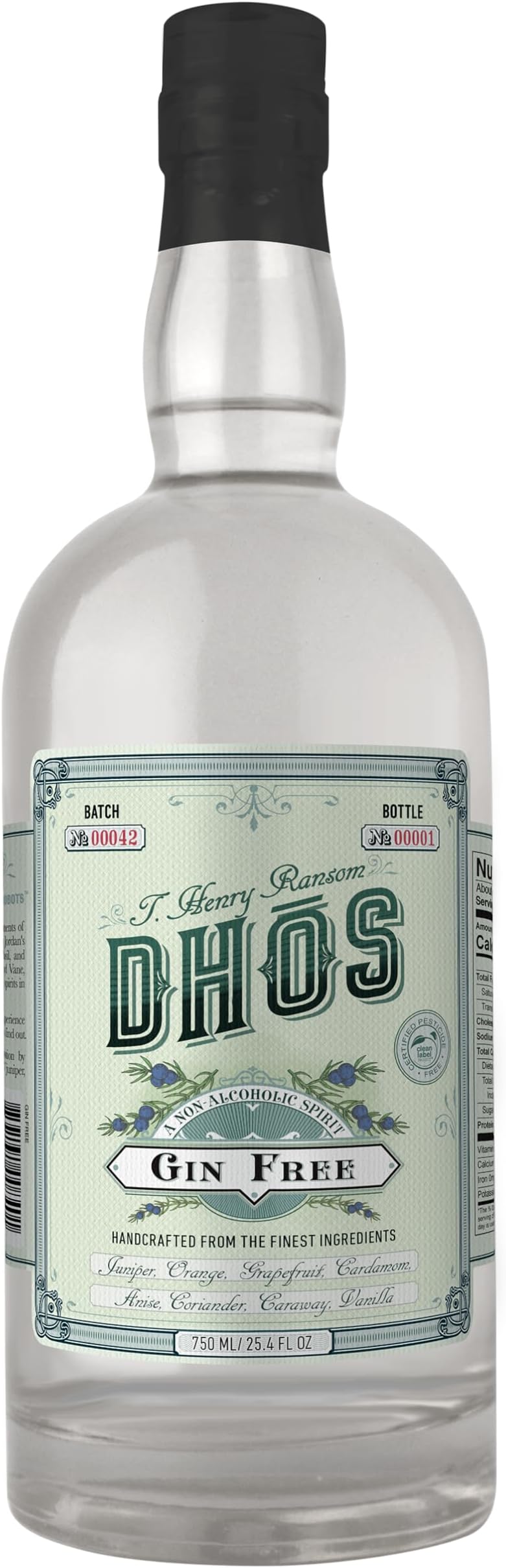 Gin Free - Handcrafted Non-Alcoholic Gin With Natural Flavors Of Spice & Earth - Non-Alcoholic Spirit To Mix Delicious Mocktails - Keto-Friendly, Zero Sugar, Zero Calories, Zero Proof - 750 ML