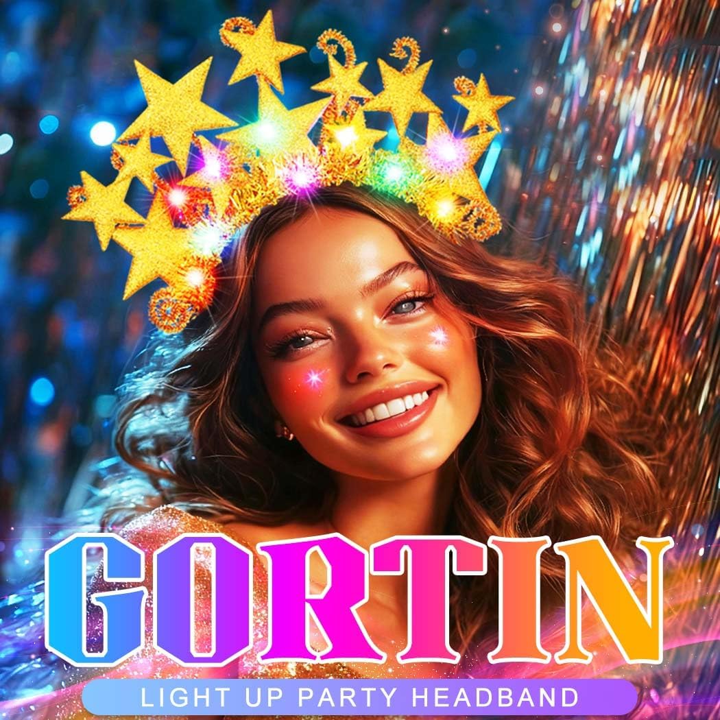 GORTIN Light up Star Headband LED Glowing Costume Headpiece Rave Hair Accessories for Women - Image 2