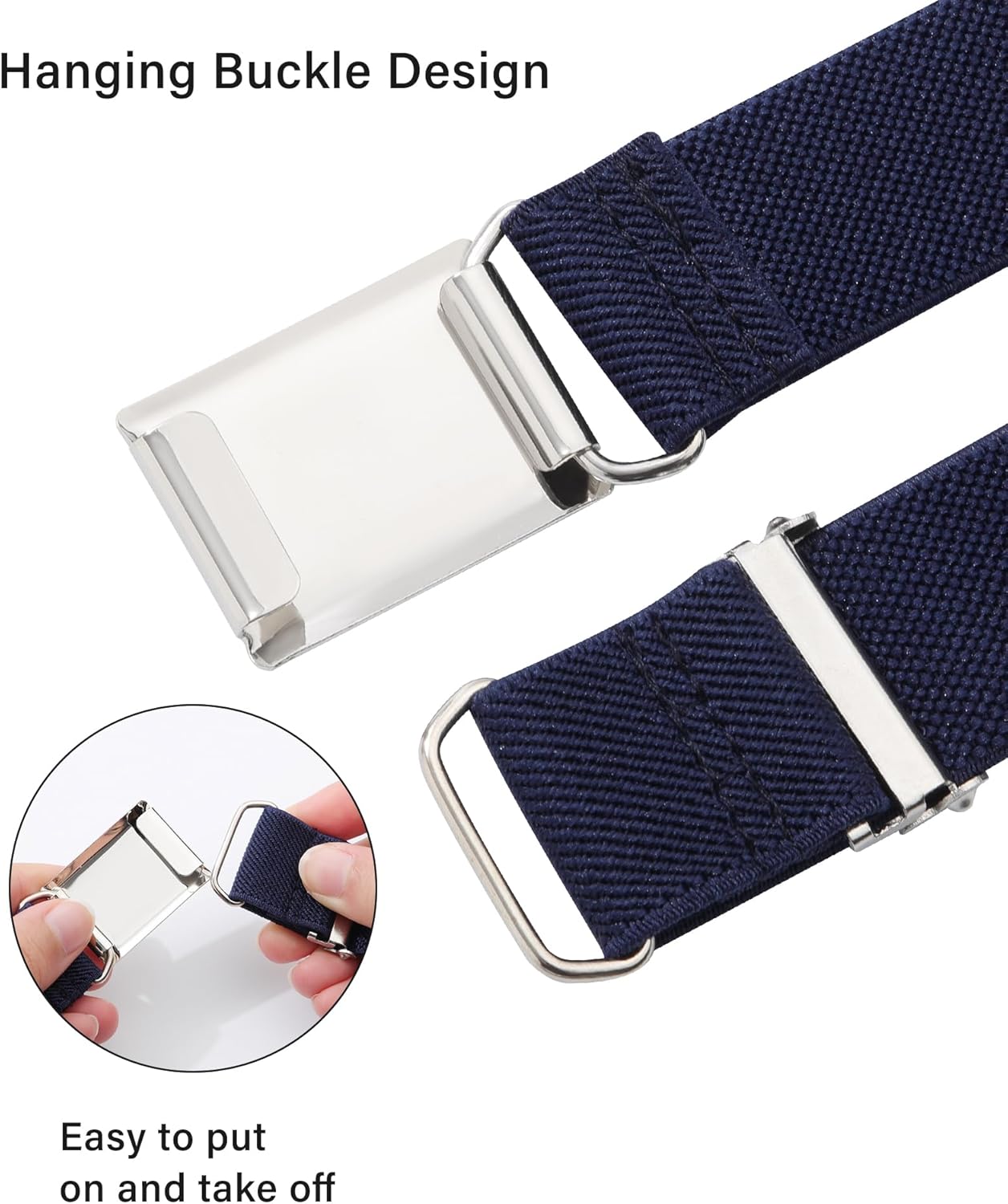 AWAYTR Toddler Boy Kids Buckle Belt - Adjustable Elastic Child Silver Buckle Belts, 3 Pieces - Image 2