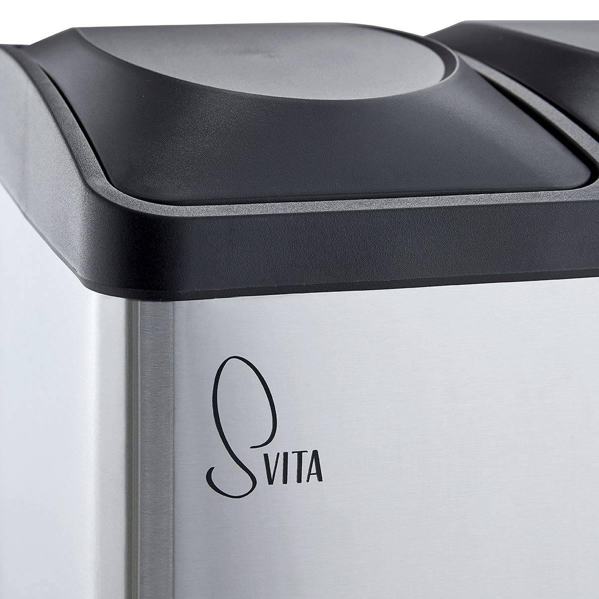SVITA TC3X20 Edelstahl Treteimer 60 Liter Silber 3x20L dreifach Mülltrennsystem Küche