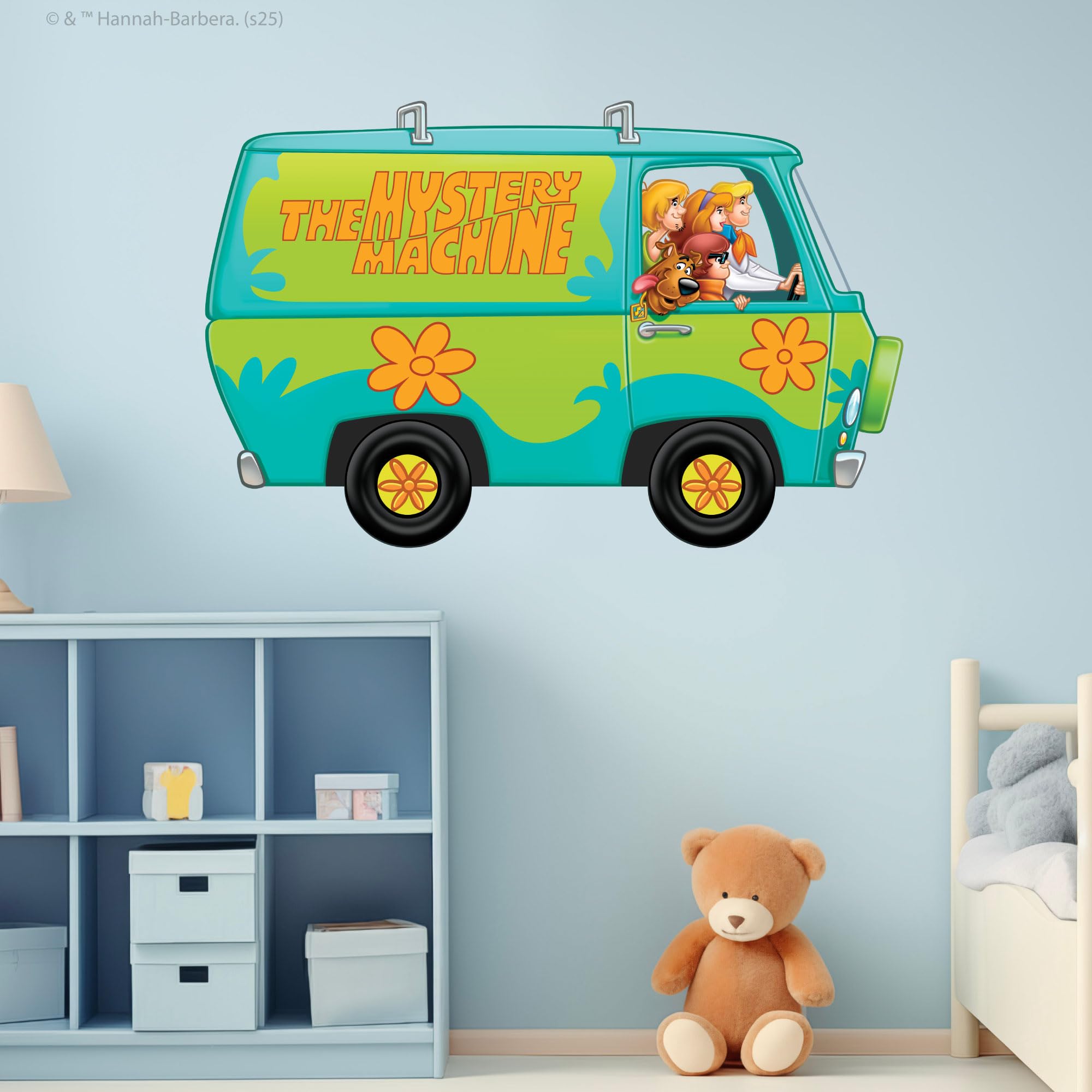 Themed Multicolour Scooby-Doo Wall Sticker - The Mystery Machine Decal Wall Art (60Cm Width X 40Cm Height)