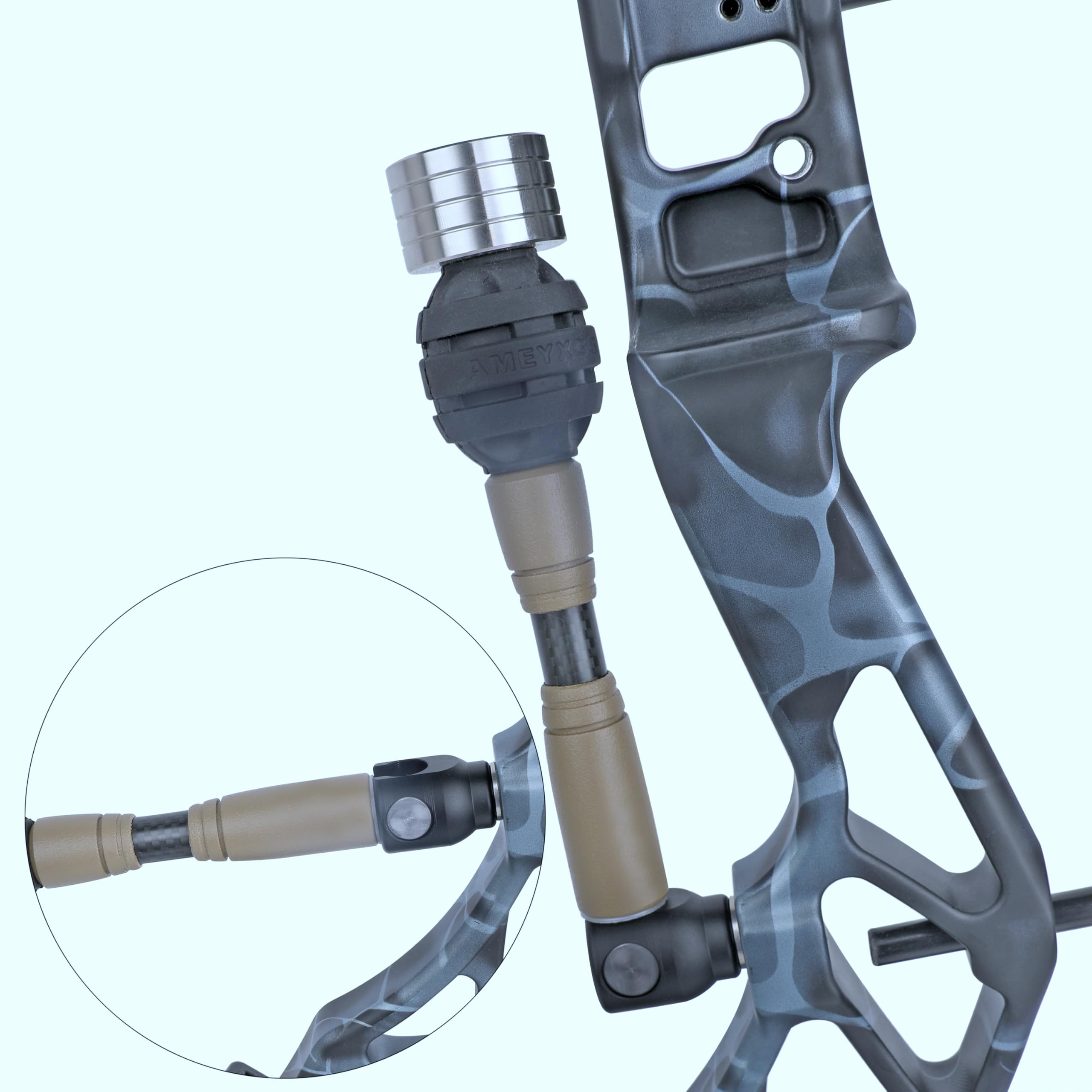 AMEYXGS 3K Carbon Fiber Archery Bow Stabilizer - Adjustable Rods With Damping System & Weights Kit