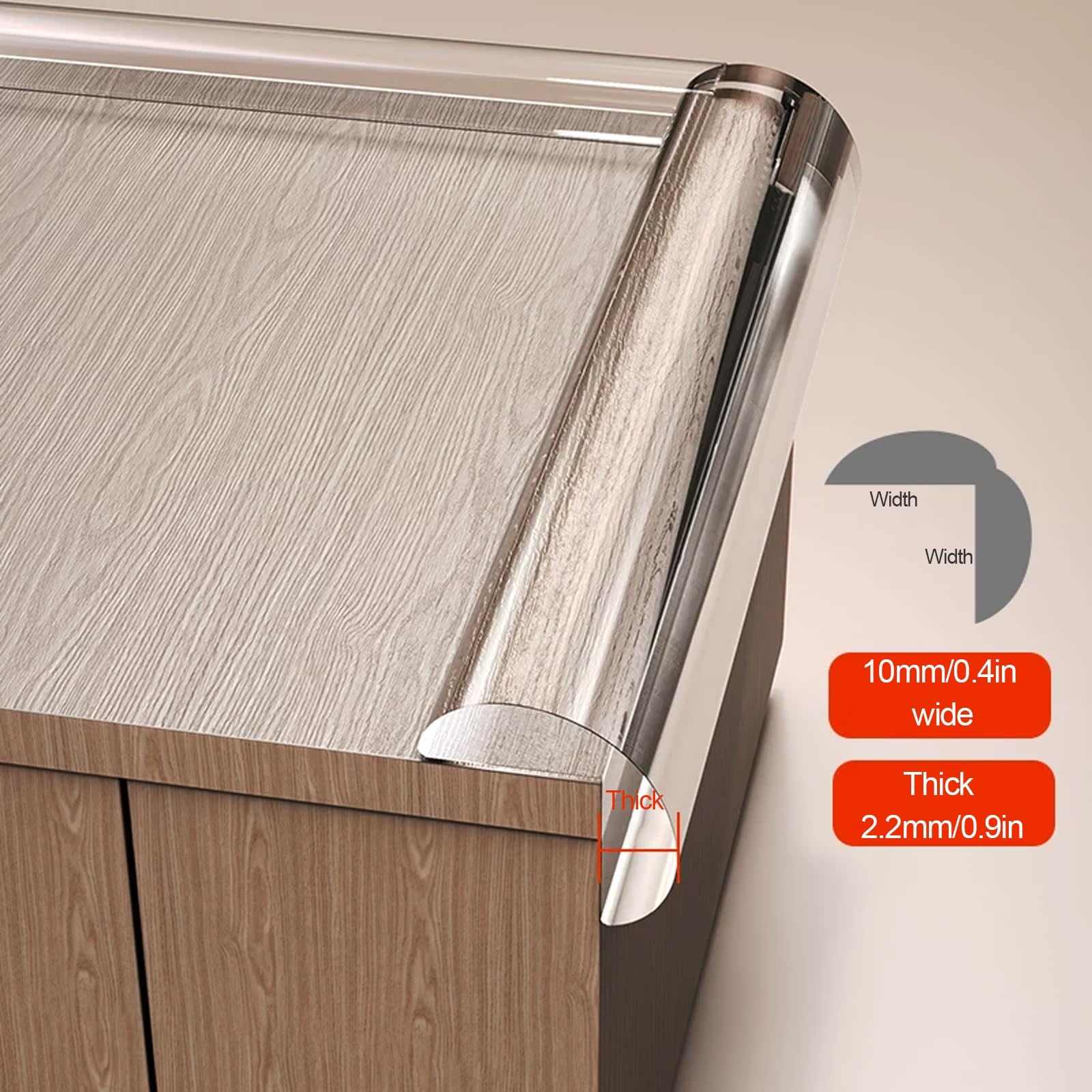 Protectores de esquinas, protectores de bordes de seguridad para muebles, material de PVC, almohadillas acolchadas de seguridad para bebés para esquinas afiladas y bordes de mesa
