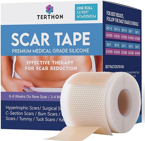 Miniatura 1 de Cinta de silicona para cicatriz láminas de silicona de grado médico para cicatrices quirúrgicas, de cesárea, abdominoplastia y queloides  Mejora la