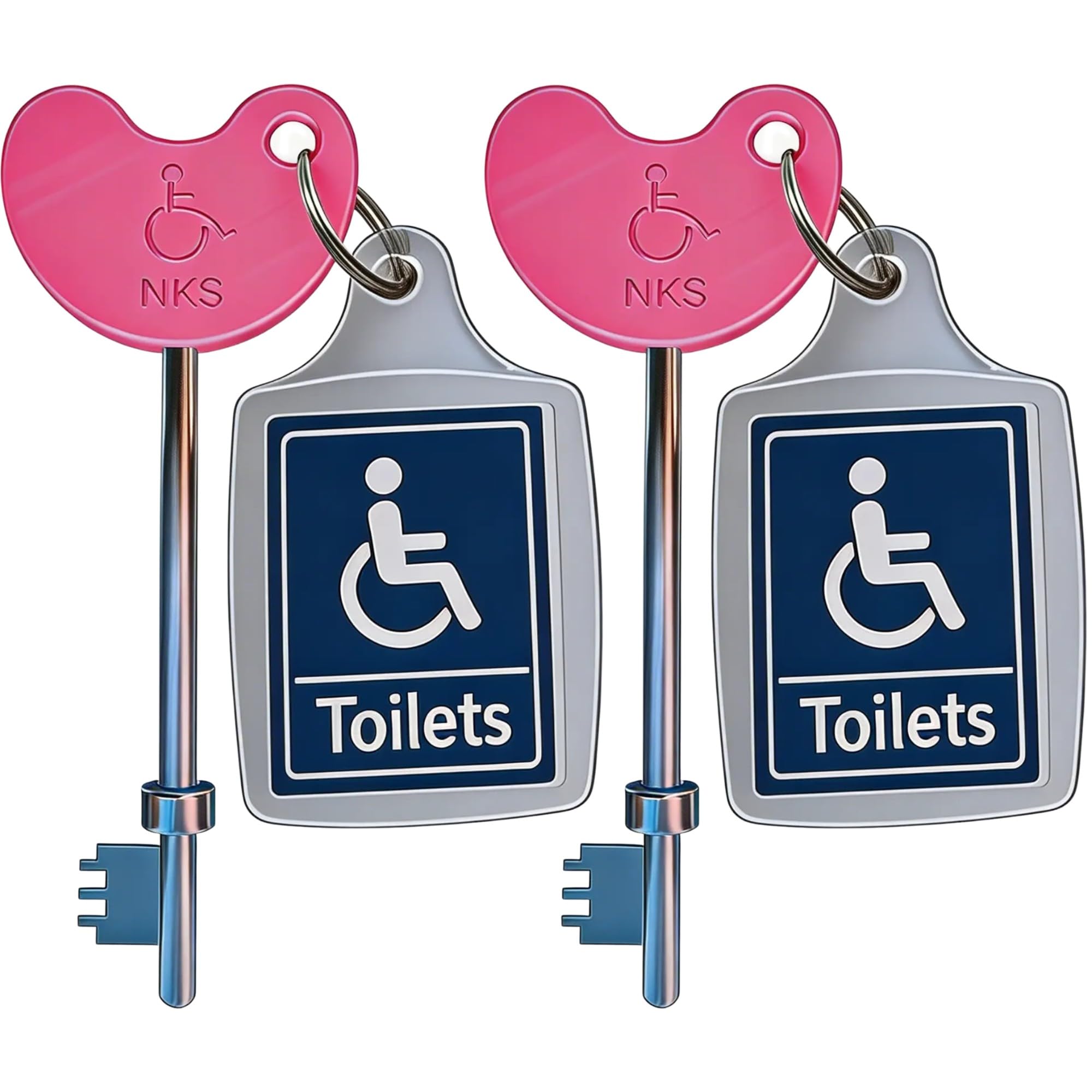 Star Buys Pink 2 Radar Disabled Toilet Keys With Metal Keyrings | Uk Nks Compatible | Braille Easy-Grip Heads | Durable Steel | Shared Access