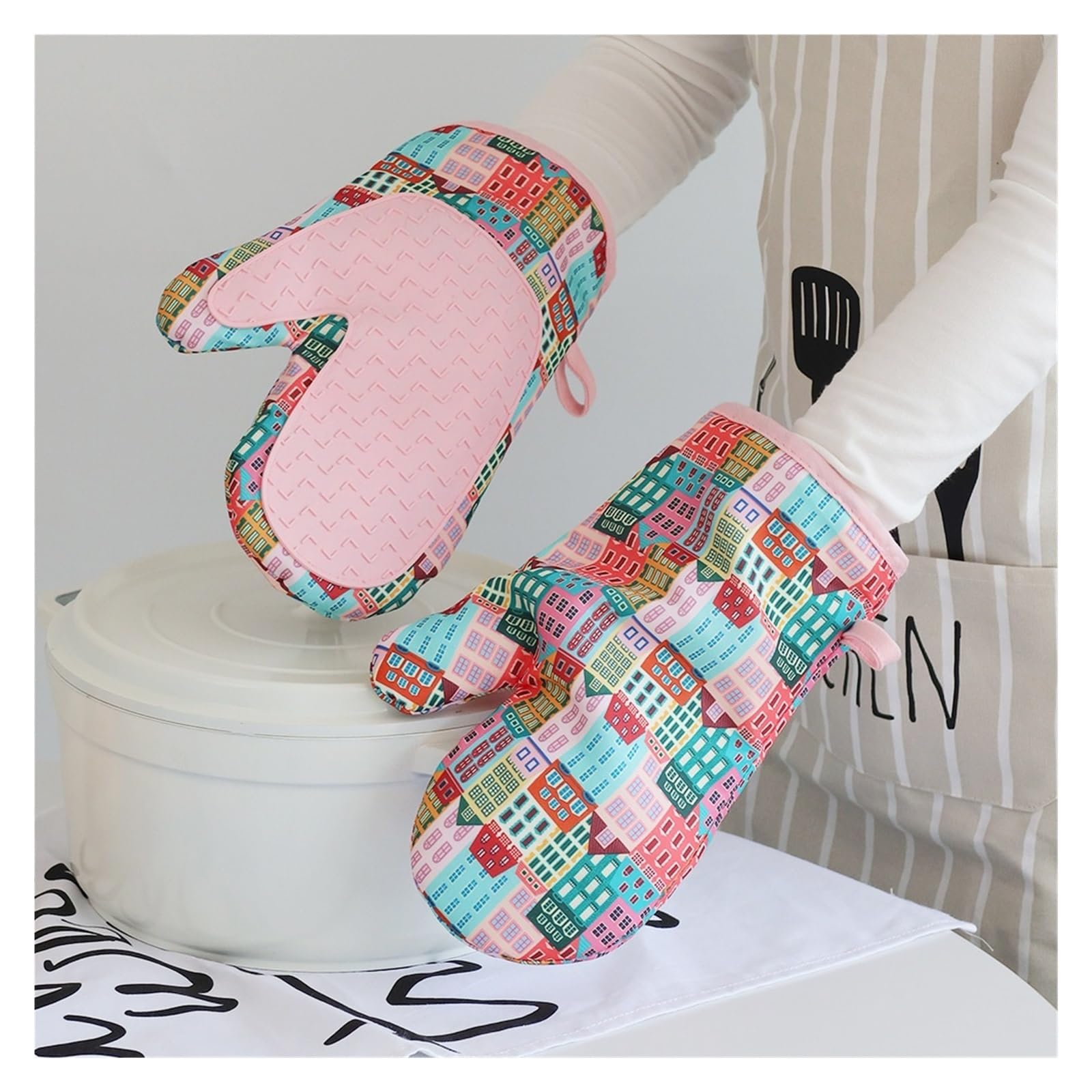 Gants de Four, Compatible avec Meita Home, Gants Silicone Verts