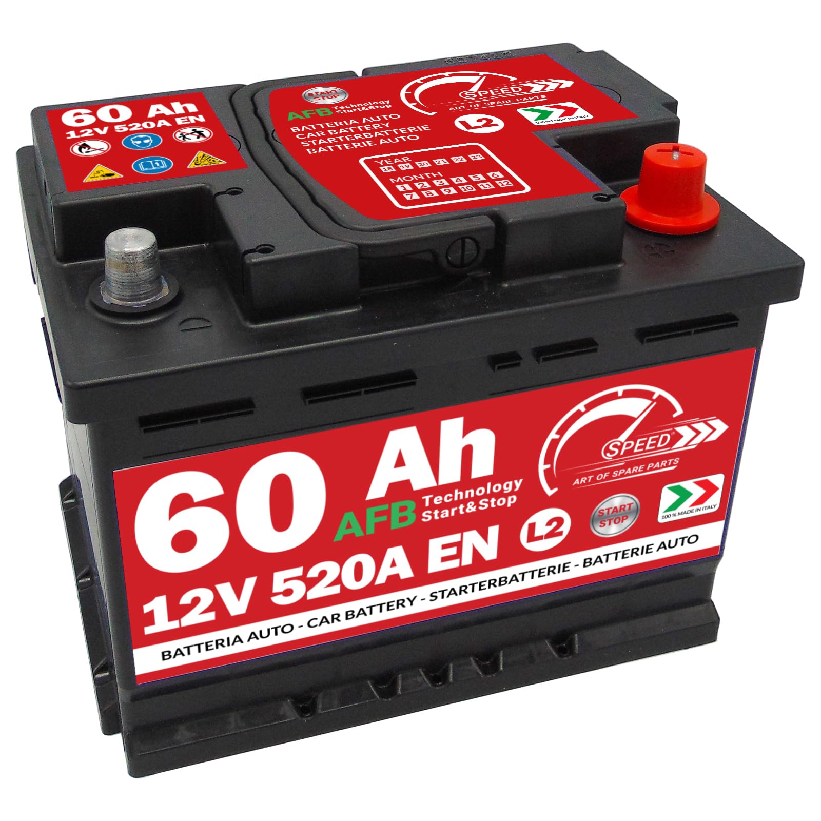 Batteria Auto Speed L2 AFB Technologie - 12V 60Ah 520A +DX