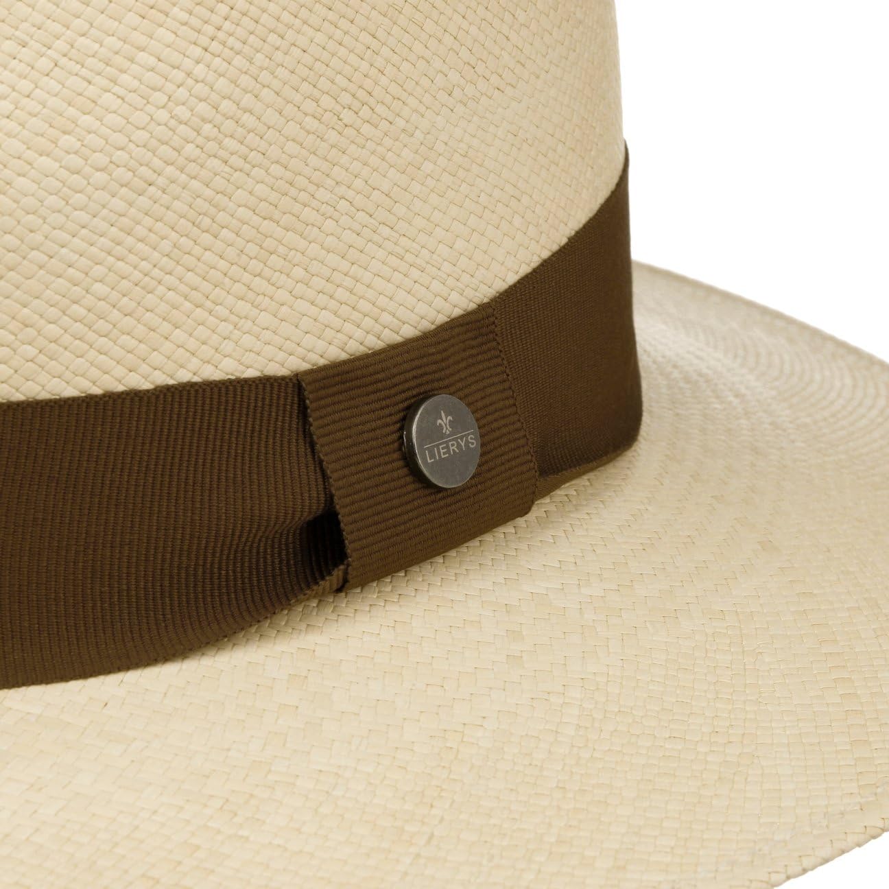 LIERYS Cappello Panama Sophisticated Uomo Donna Realizzato a Mano in Ecuador Estivo Nastro Decorativo in Gros-Grain