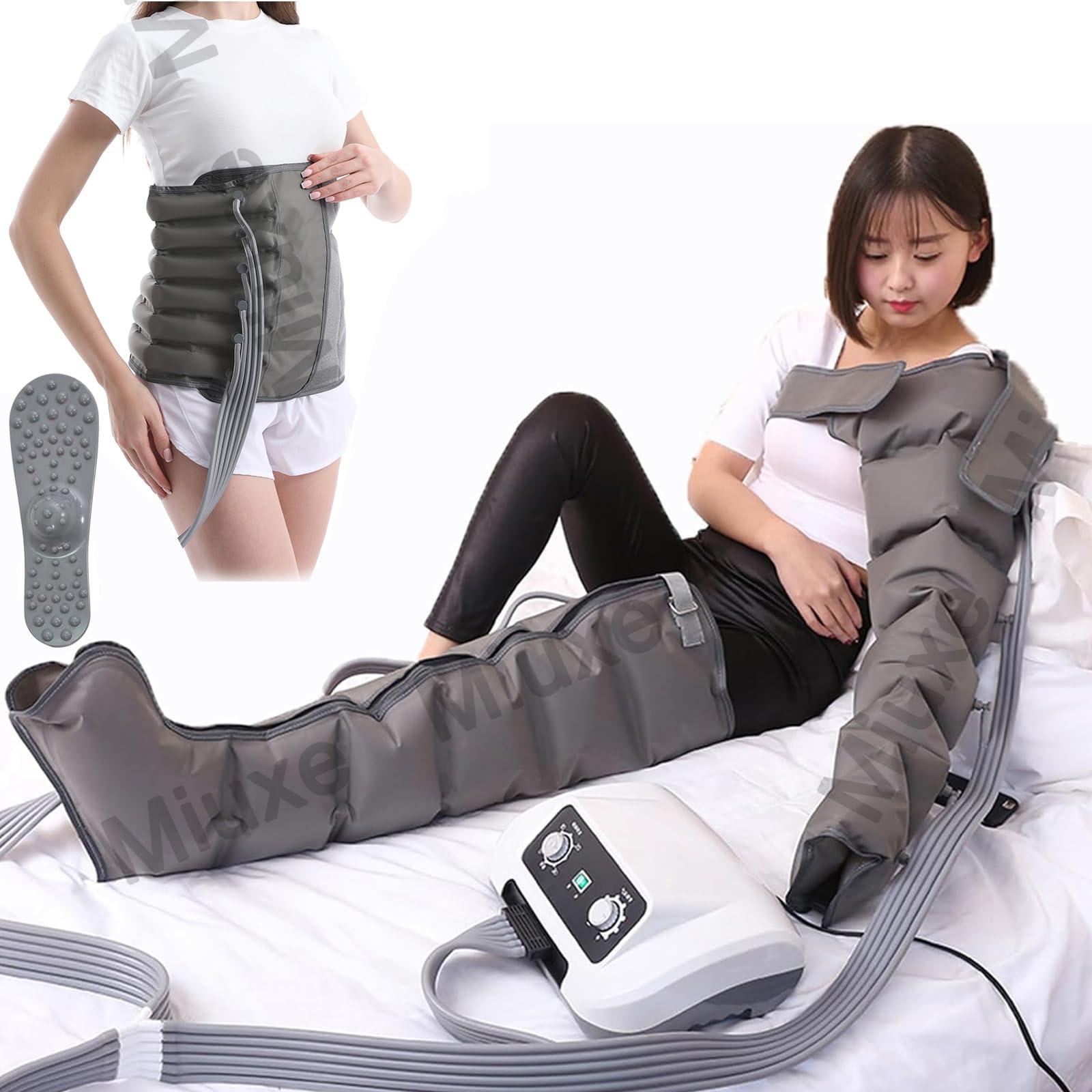 Pressoterapia Gambe E Addome Braccio, Pressoterapia Professionale per Casa, Pressoterapia Linfodrenaggio, 6 Camere Massaggiatore Elettrico a Compressione d'Aria, Migliora La Circolazione