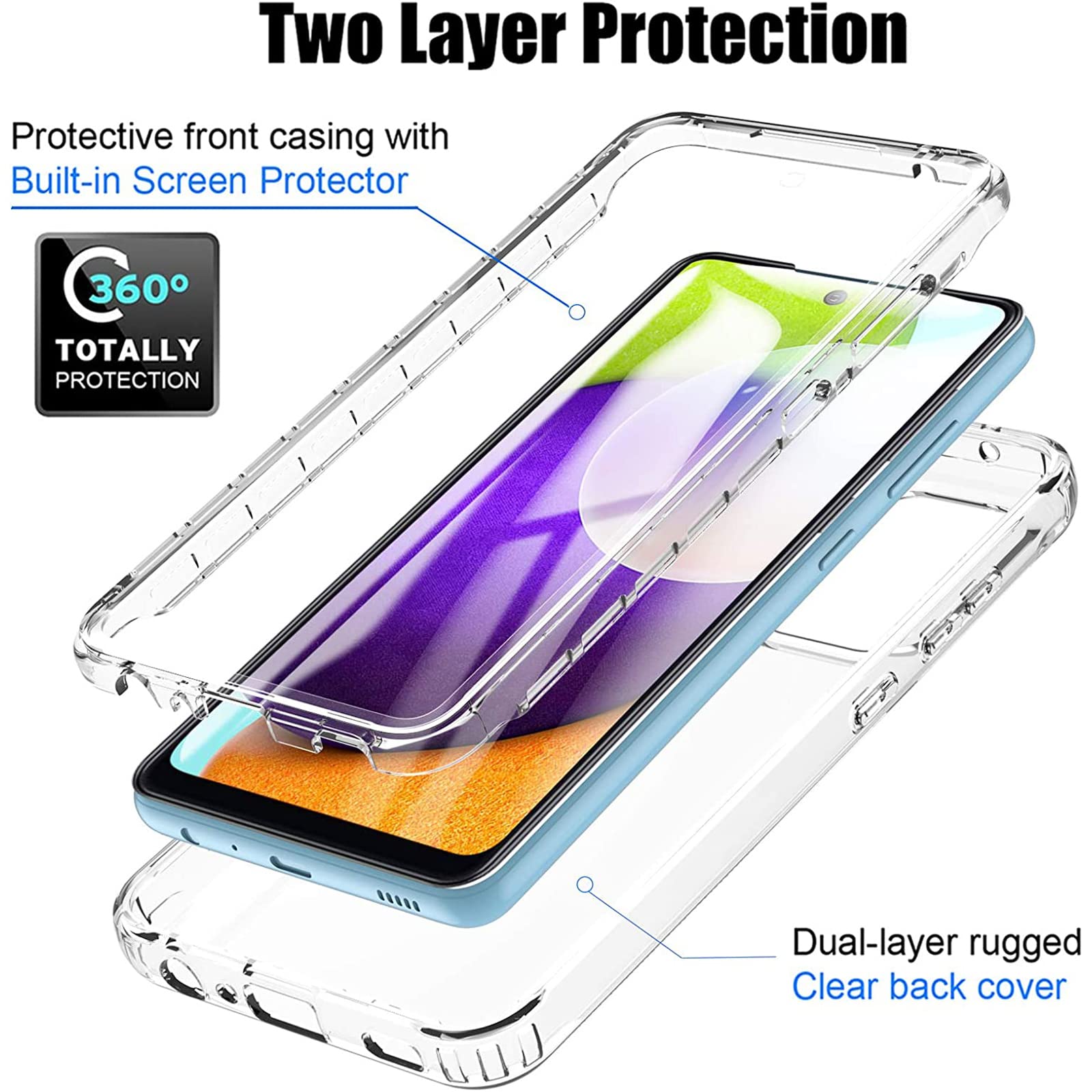 LeYi Cover per Samsung A54 5G con 2 x Pellicola Vetro Temperato