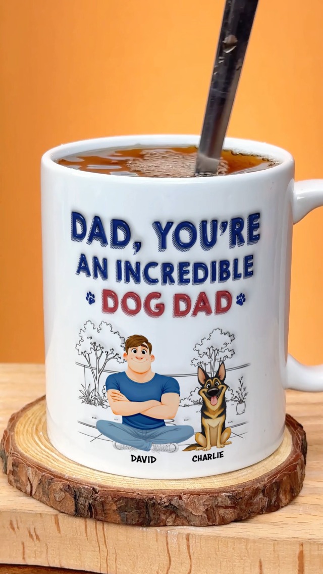 Taza personalizada Best Dog Dad de cerámica para hombres miniatura 7