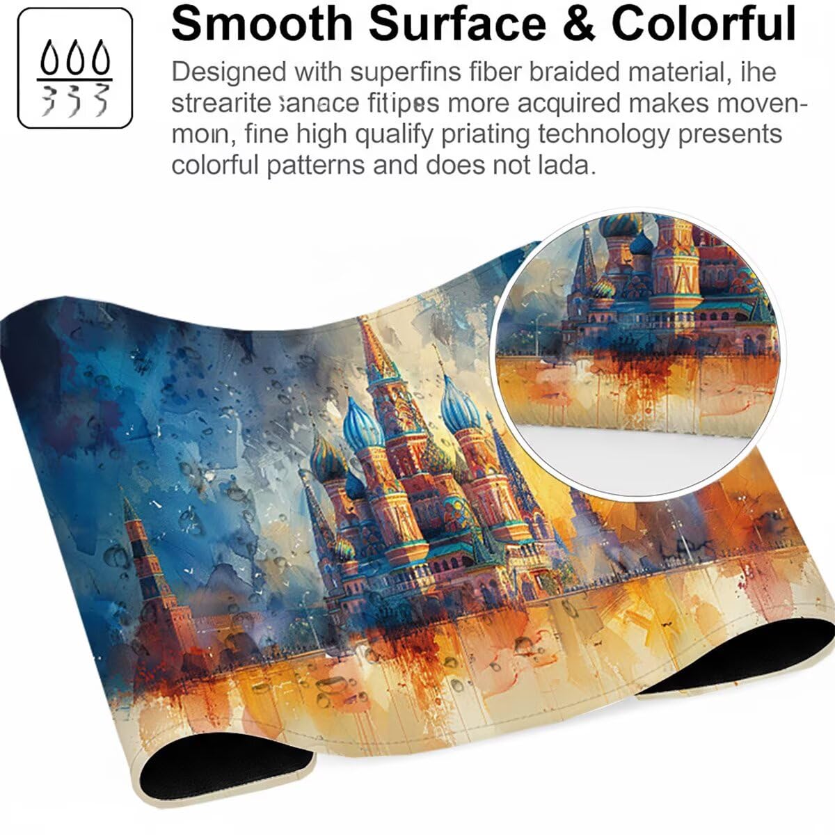 Tappetino per Mouse Gaming XXL 1200x600x3mm– Ufficio Mousepad Grande – Migliora la Velocità e la Precisione Tenuta Stabile Sottomano per Ufficio e Casa Accessori Scrivania Astratto PjY15503 N-U
