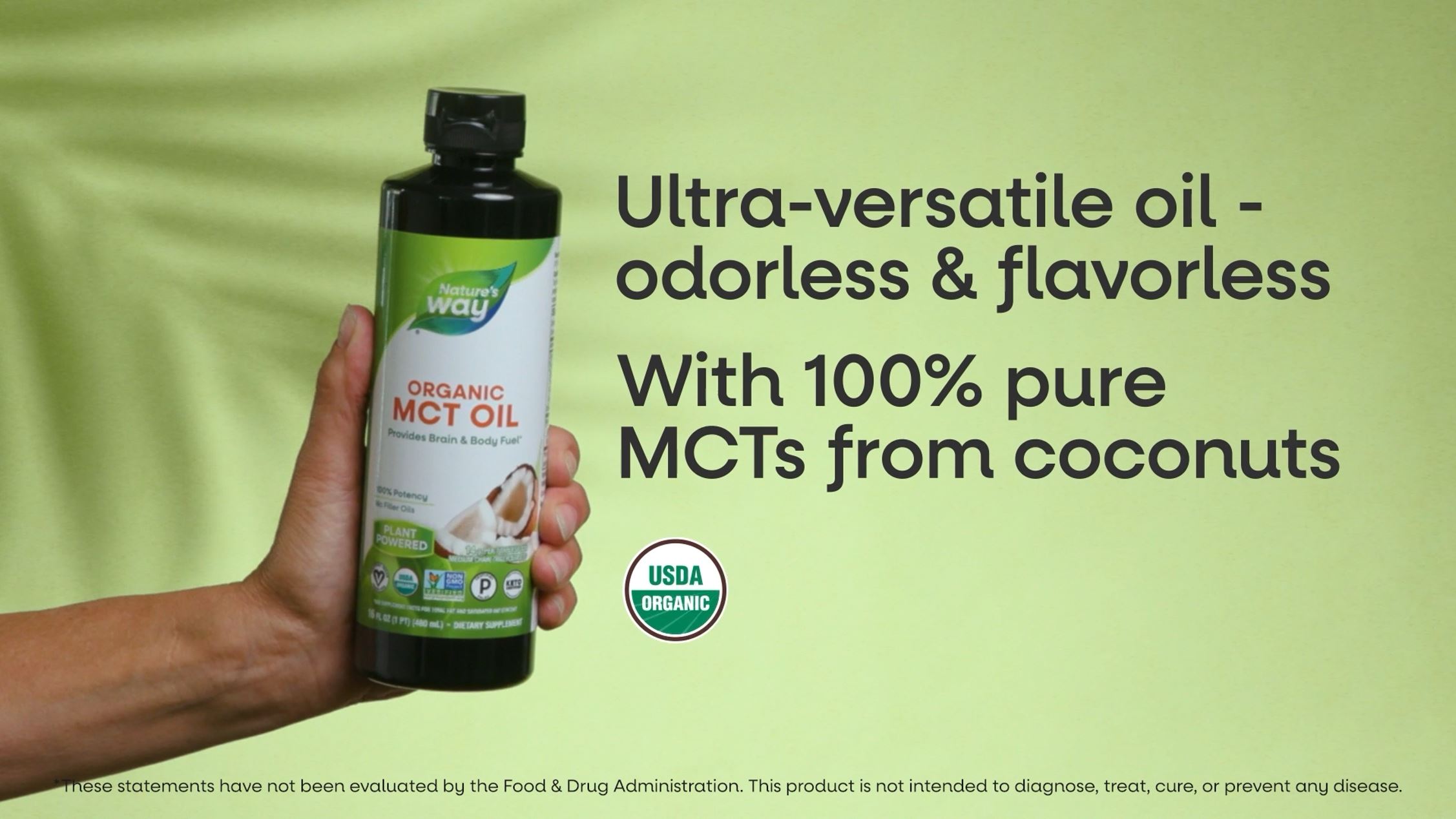 Watch Nature's Way Organic MCT Oil 16 oz Key Features & Benefits