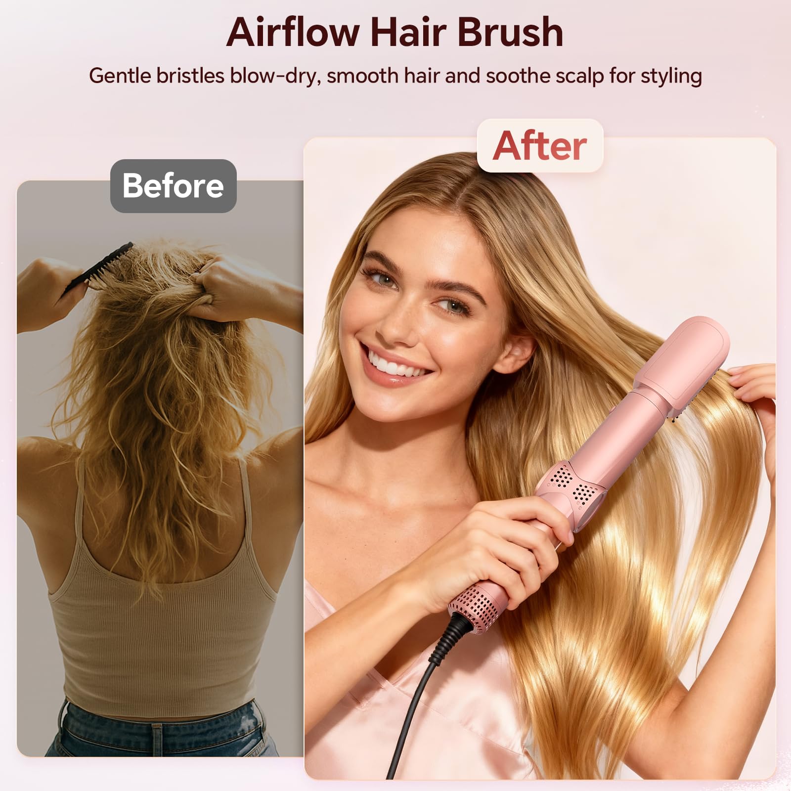 5-in-1 Air Styler Hair Dryer Brush with Auto-Wrap Curlers