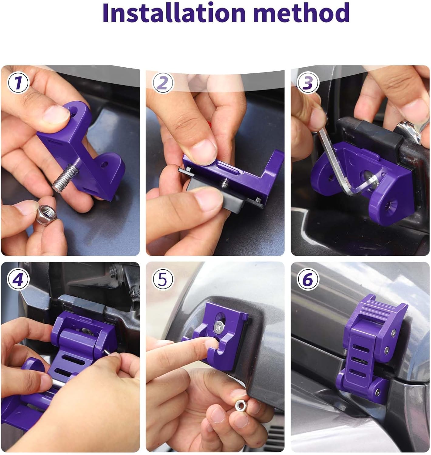 for Jeep Hood Latches Lock Catch Kit for Jeep Wrangler JK JKU 2007-2017 for Wrangler JL JLU 2018 up for Gladiator JT 2020 up, Exterior Accessories (Purple) 2pcs