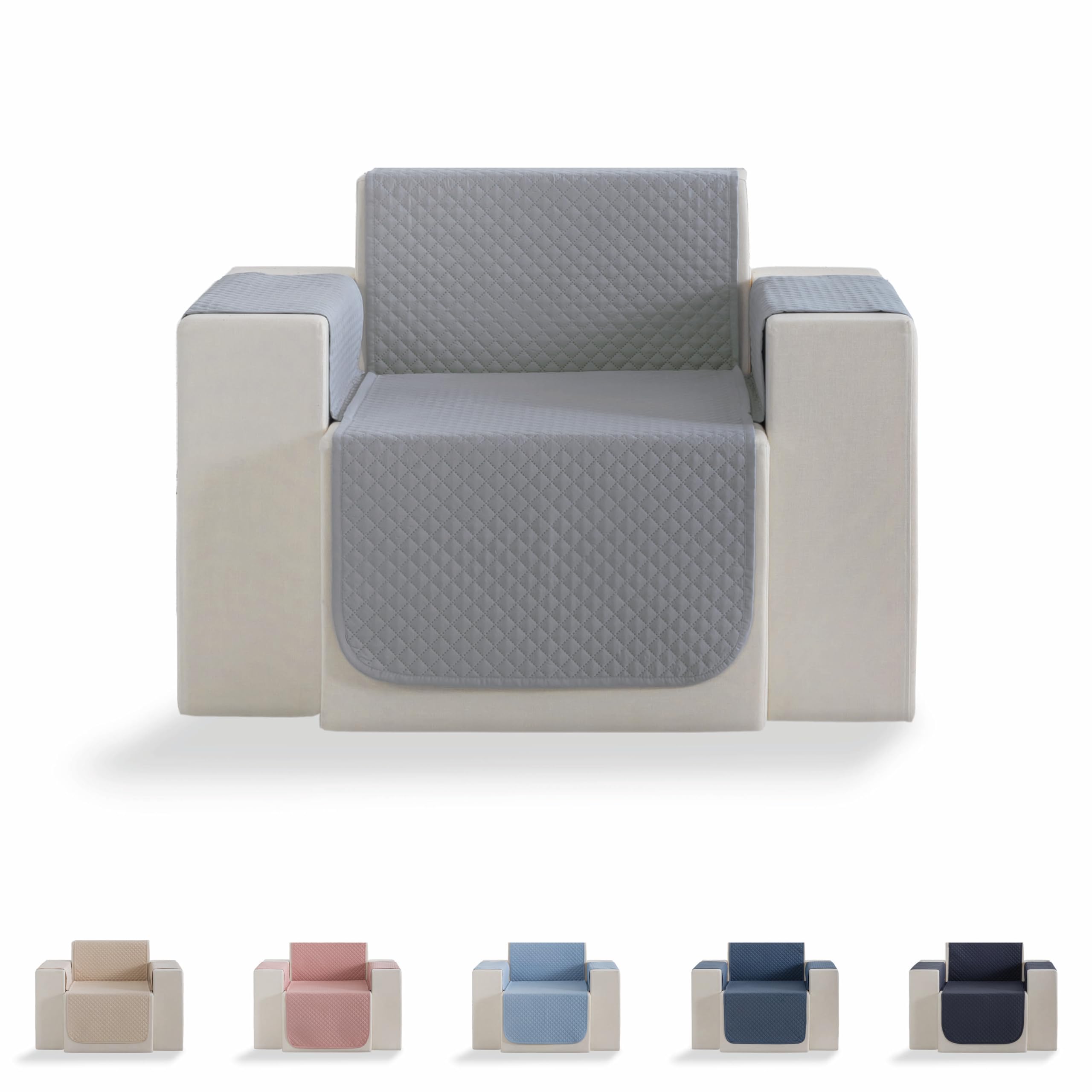 Todocama – Funda Cubre sofá, plazas, Protector de sofás Acolchado de Rombos, Transpirable, fácil de Limpiar, (Gris Claro, sofá 1 Plaza)