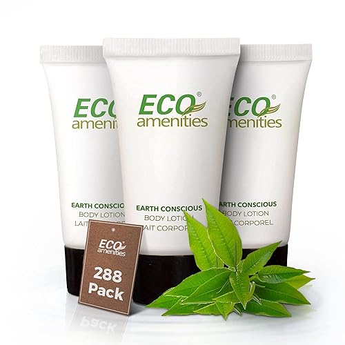 Eco Amenities Loción de tamaño de viaje a granel  Paquete de 288 tubos de 0.7 fl oz (0.75 onzas líquidas)  Deleita a los huéspedes con una