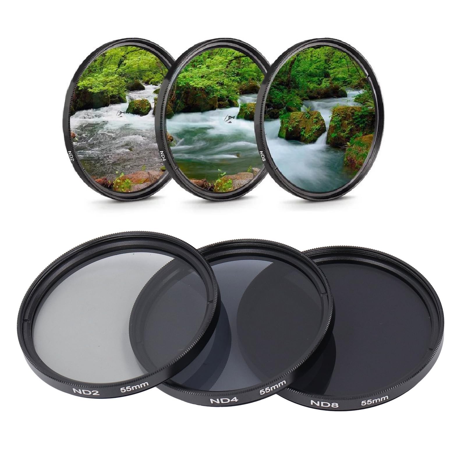 Ensemble Filtres ND2 ND4 ND8 62mm - Filtres Objectif Caméra HD Multicouche Anti-Surexposition
