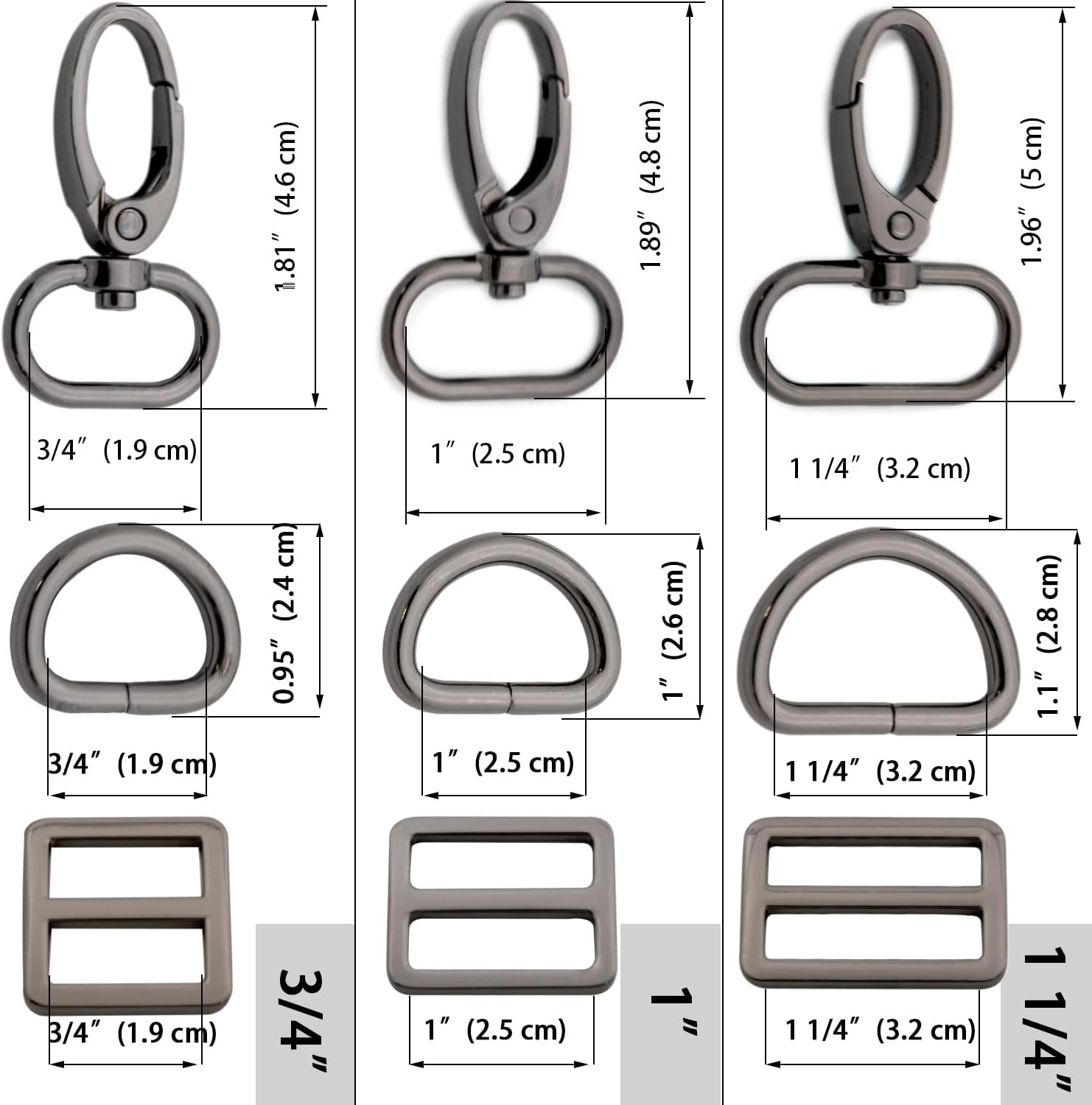 Oval Ring Swivel Lobster Claw Clasps, 5 Set Keychain Clasp Oval Ring Swivel Snap Hooks for Strap Bag Purse Landyard Craft (1 1/4",Brushed Brass) - Image 2