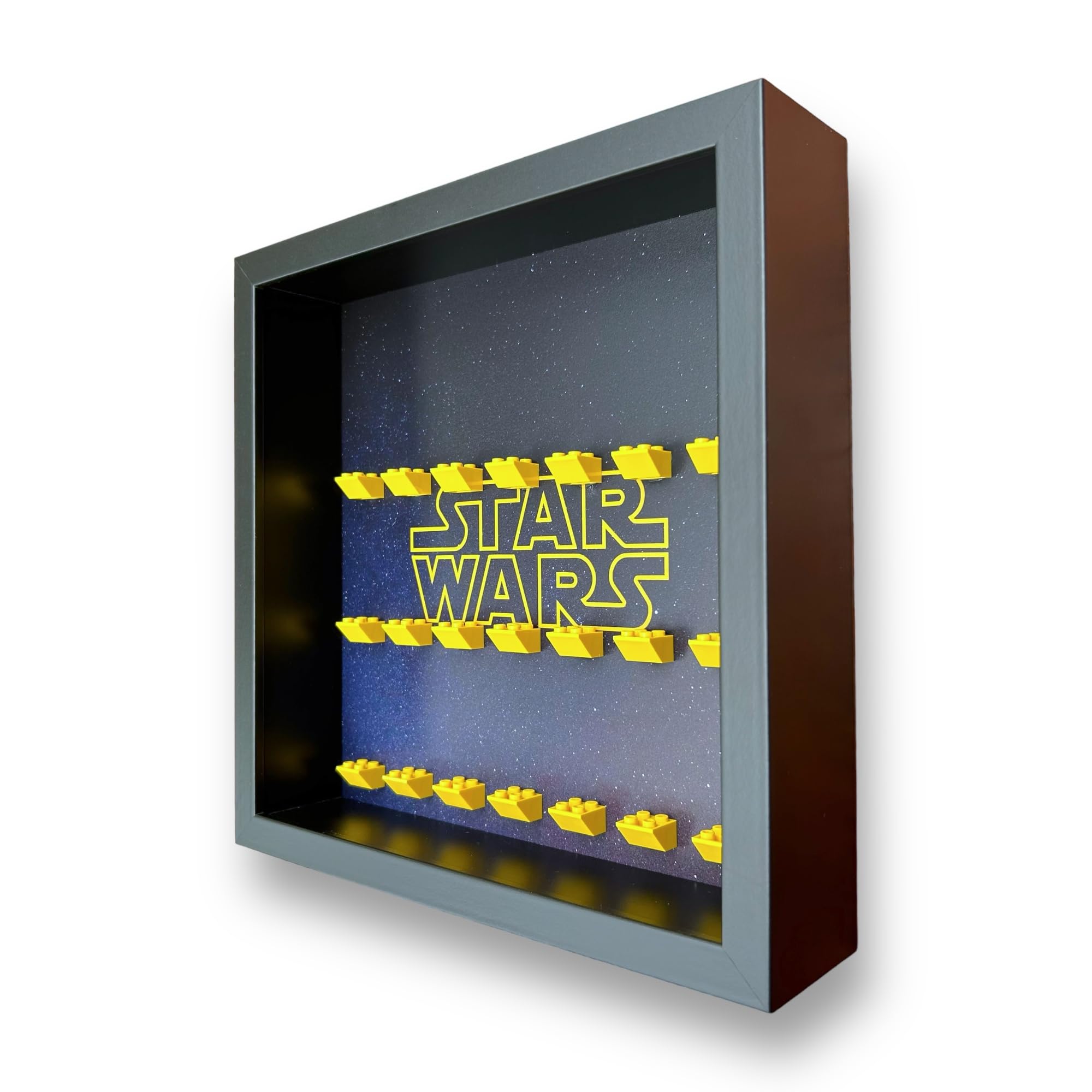 Frame Punk Minifigure Display Case - Star Wars Theme - for 21 LEGO Minifigures - Dust Protection - Wall Mount or Free Stand - Black Frame