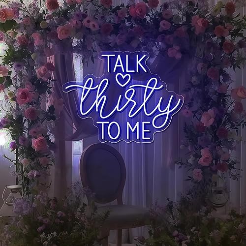 Miniatura 4 de Talk Thirsty To Me Neon Sign, Custom 30th Birthday LED Wall Light with Heart for Living Room, Playful Birthday Decor, Decorations for Her, Retro