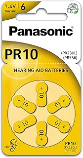 Panasonic PR10 PR230L/PR536 - Pilas para audífonos (30 unidades, 5 x 6), color amarillo