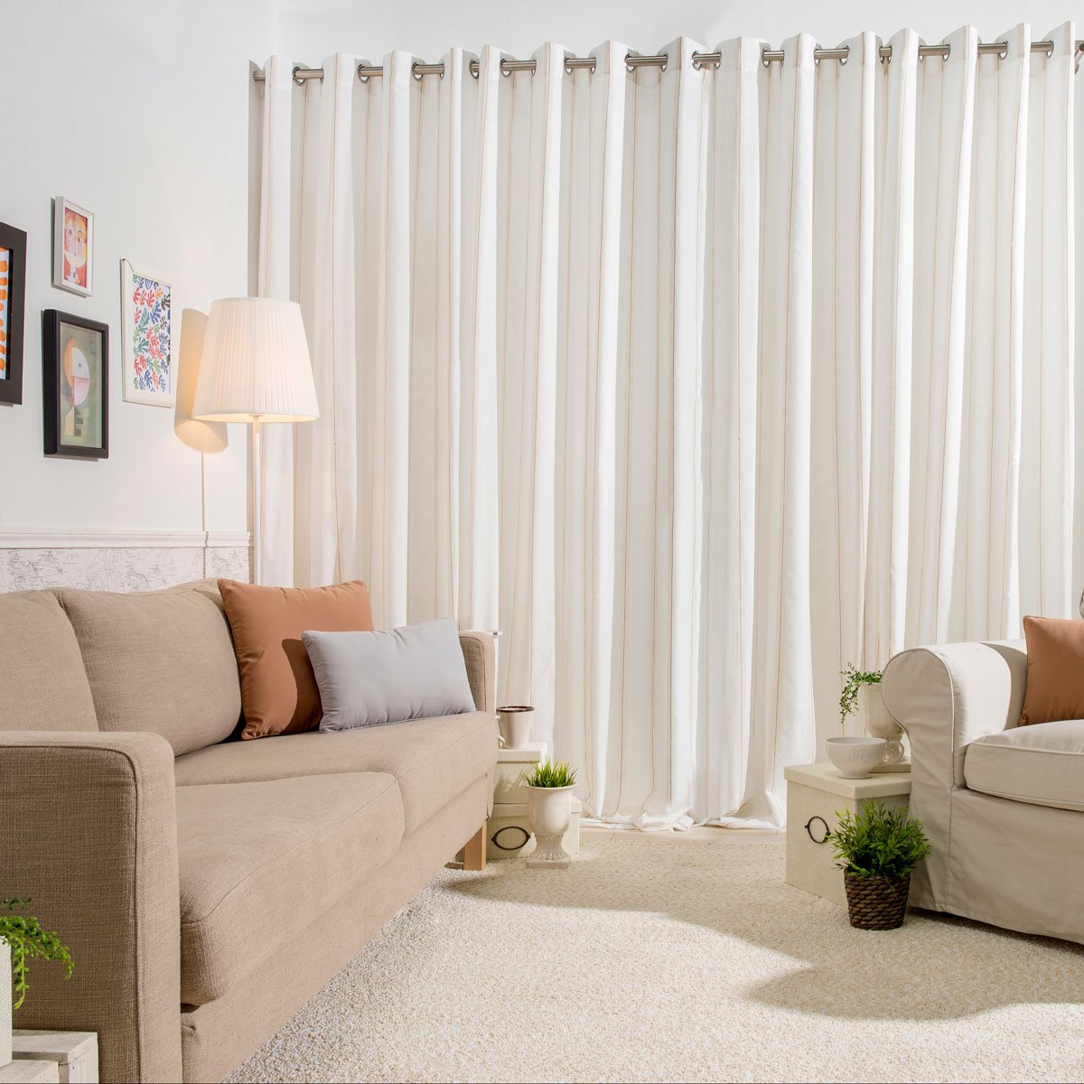 Sancarlos – Curtain Jacqueline, 100% Polyester, cream, 270 x 140 cm