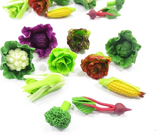 Miniatura 2 de Mezcla de 10 verduras sueltas de ensalada de maíz 1:6 Suministro de alimentos en miniatura para casa de muñecas 16650