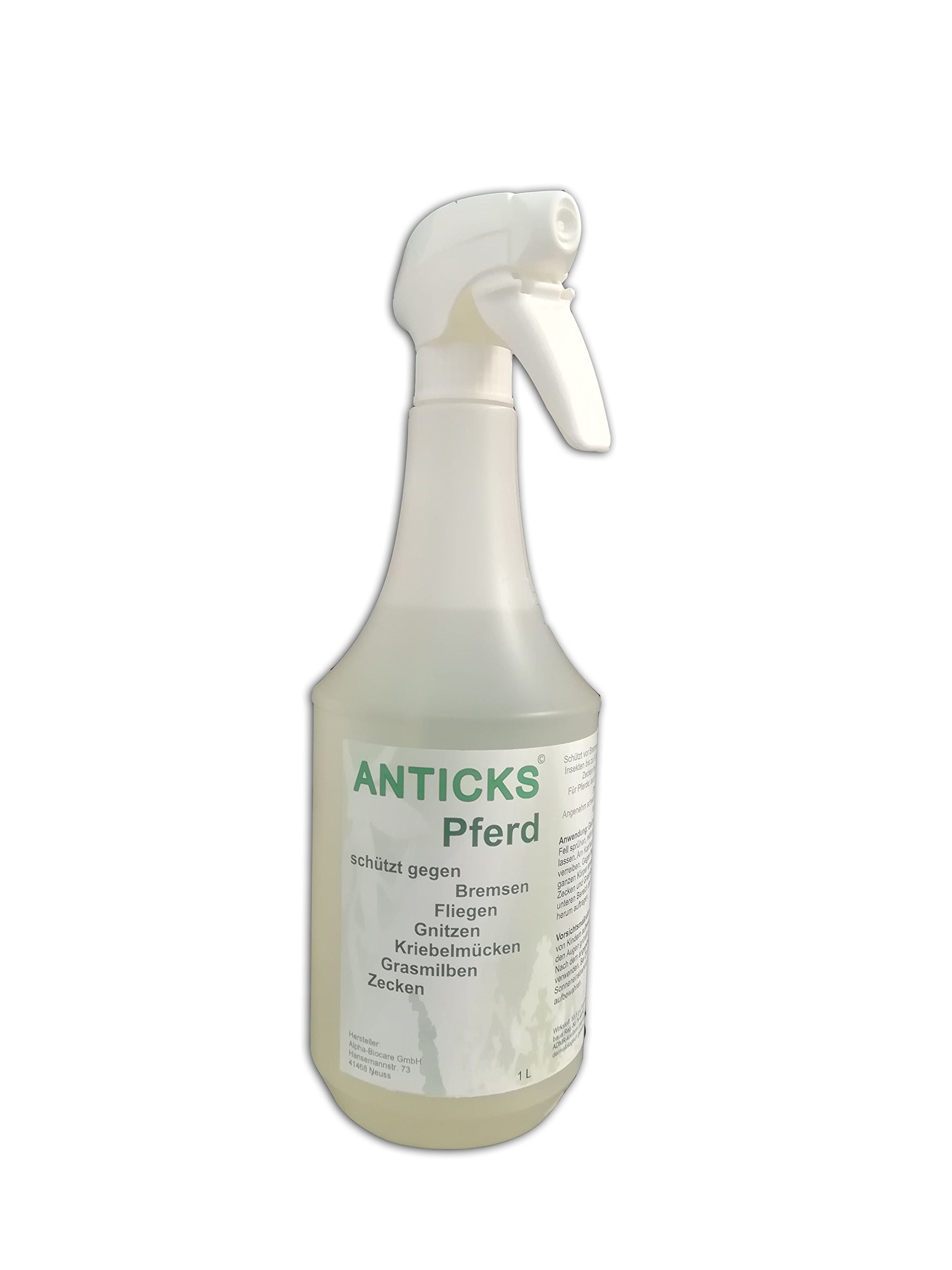 Caballo Antick eficaz, protección duradera contra moscas, tábanos, mosquitos, pulgas, garrapatas, polillas y mosquitos (1 L)