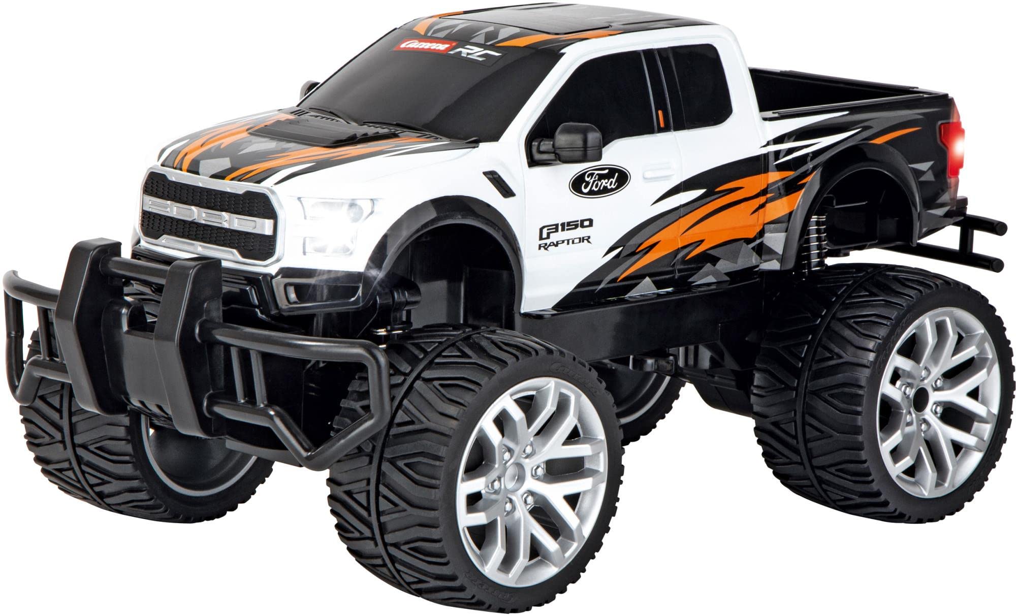 Carrera - 370142042 RC Ford F-150 Raptor I Ferngesteuerter RC Truck I Für Kinder & Erwachsenen I wiederaufladbar Batterie für 40 Minuten Fahrspaß I 18 km/h I Für Anfänger & Profis I 2,4 GHz